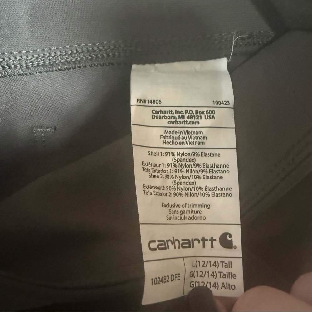 Carhartt Womens Brown / Gray Fitted Pants Size Large Work Wear - Picture 4 of 10